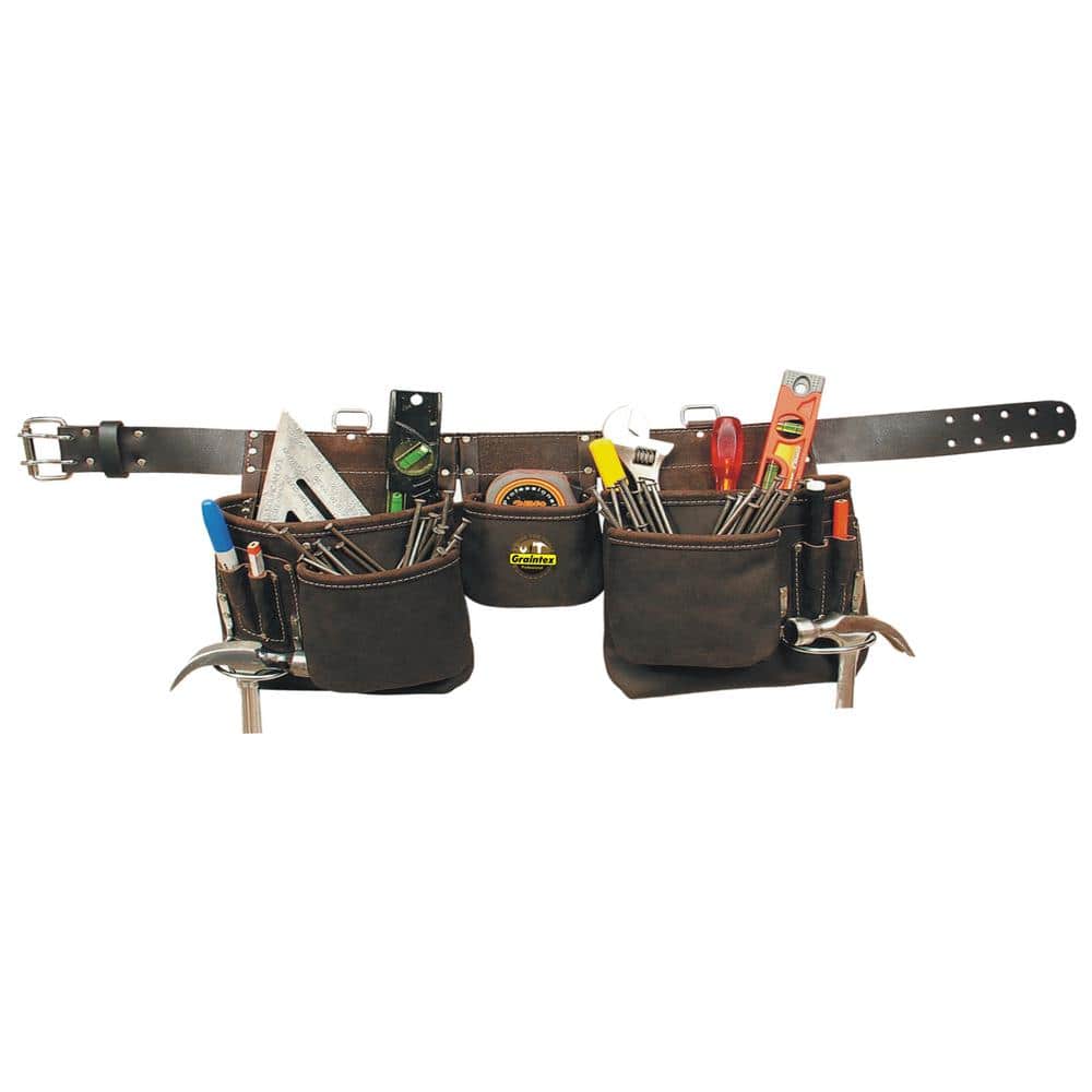 12-Pocket Top Grain Oil Tanned Leather Professional Tool Apron - Hercitys