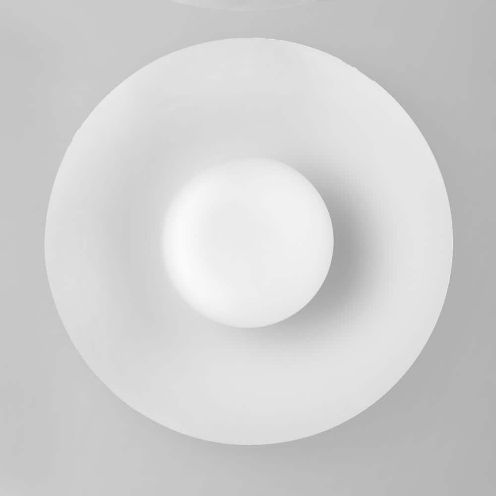 5.9 In. 1-Light Matte White Flush Mount Ceiling Light with White Opal Glass Shade - Hercitys