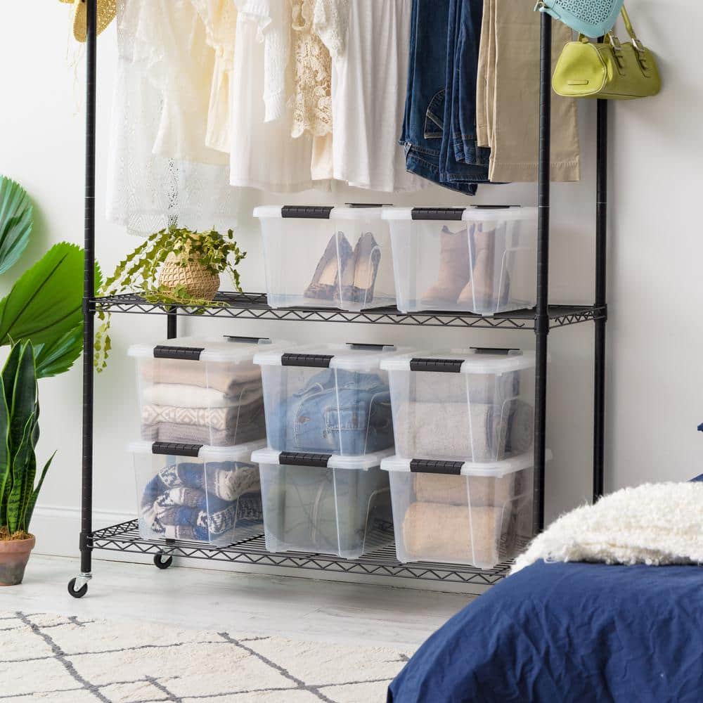 20.5 Qt./19.4 Gal. Buckled Clear Box, Clear (6-Pack) - Hercitys