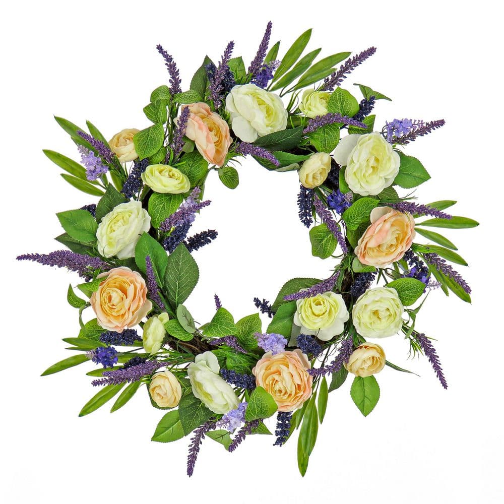 24 in. Ranunculus and Astilbes Wreath - Hercitys