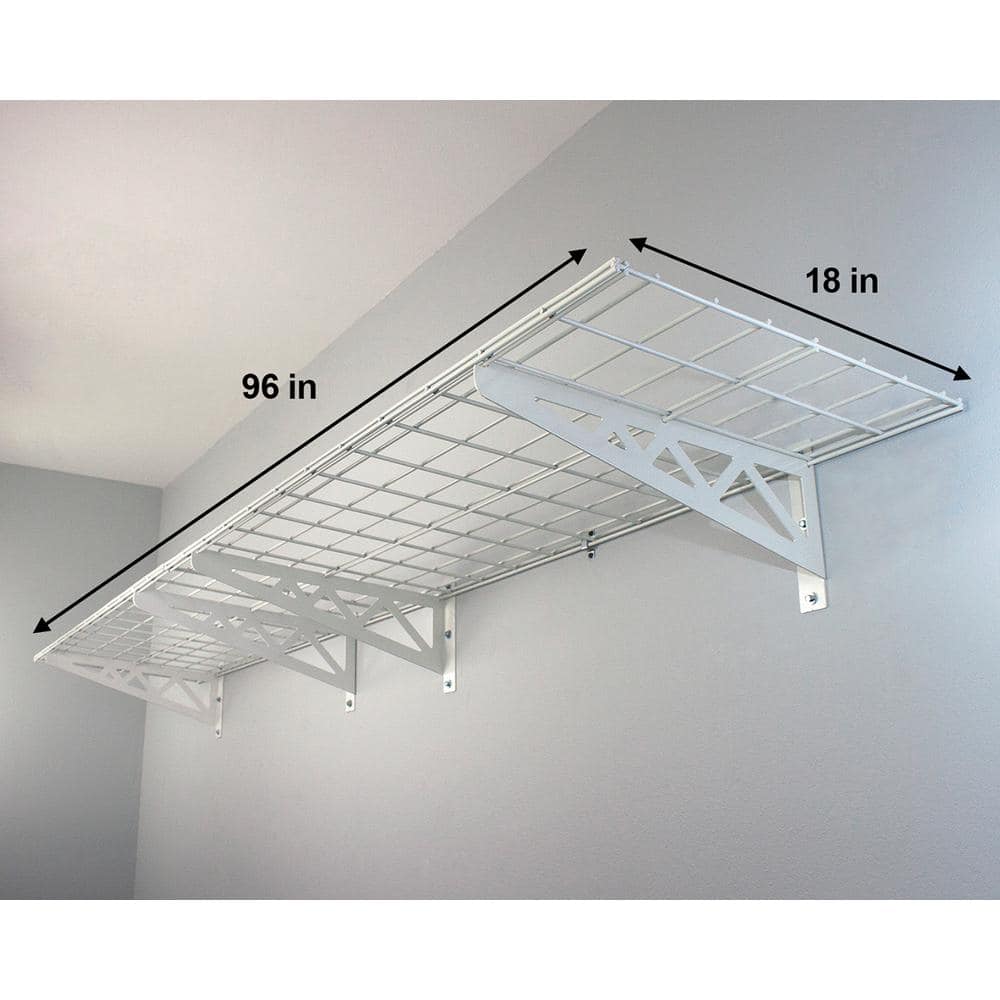 18 in. x 48 in. Industrial Steel Metal Garage Wall Shelves (2 Pack) - Hercitys