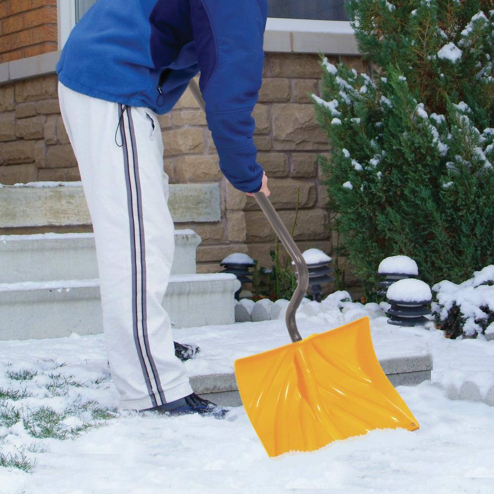40.80 in. Steel Handle Plastic Combo Pusher and Snow Shovel - Hercitys