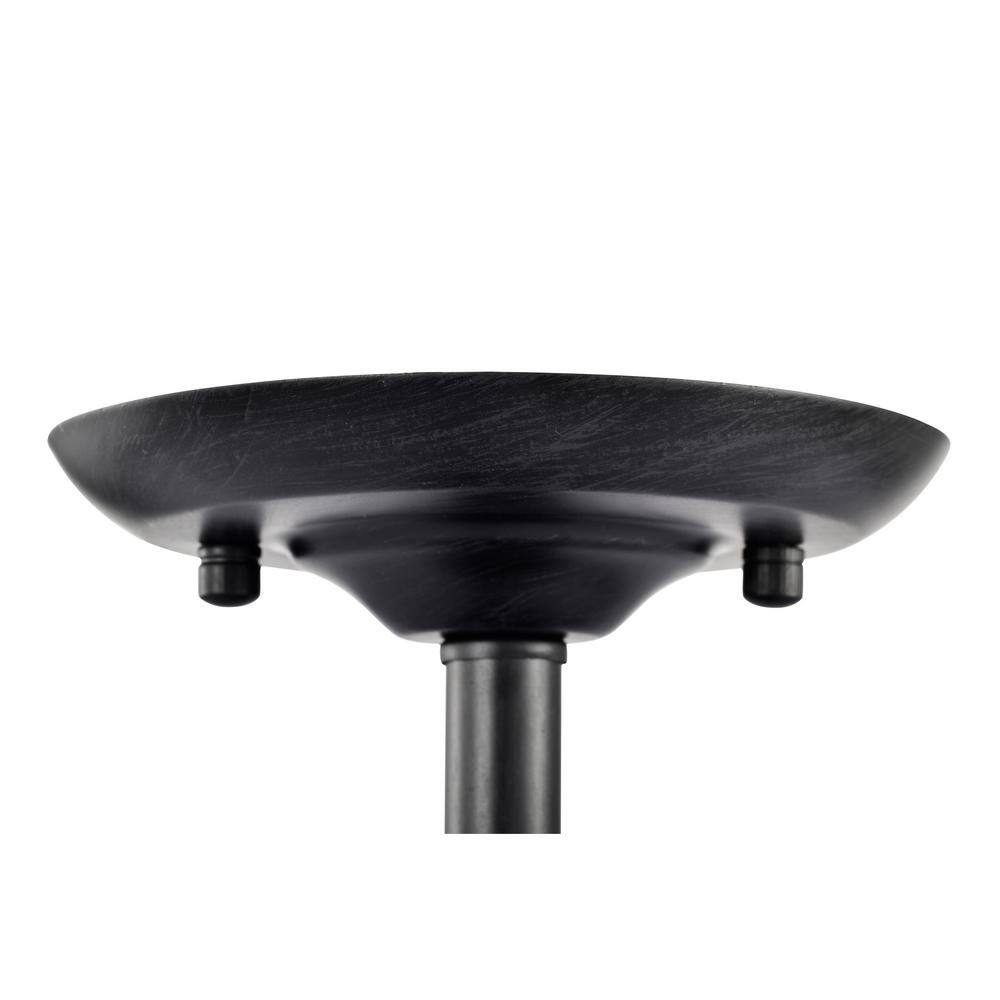 14 in. 3-Light Antique Black Finish Semi Flush Mount Chandelier with Crystal Spheres - Hercitys