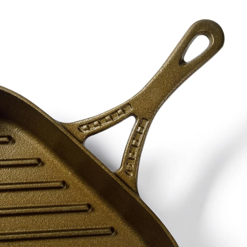 11 in. Cast Iron Pre-Seasoned Square Grill Pan in Bronze - Hercitys