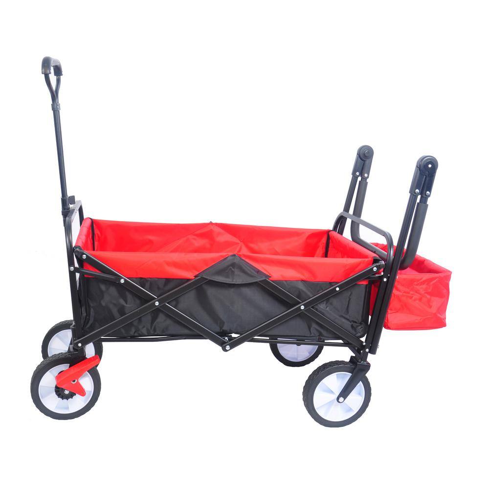 2.3 cu. ft. Steel Garden Cart, Black and Red - Hercitys