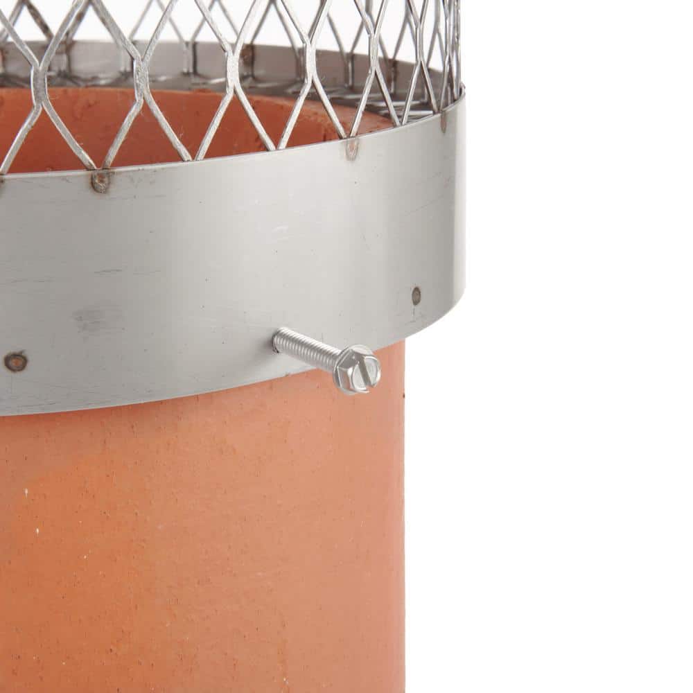14 in. Round Bolt-On Single Flue Chimney Cap in Stainless Steel - Hercitys