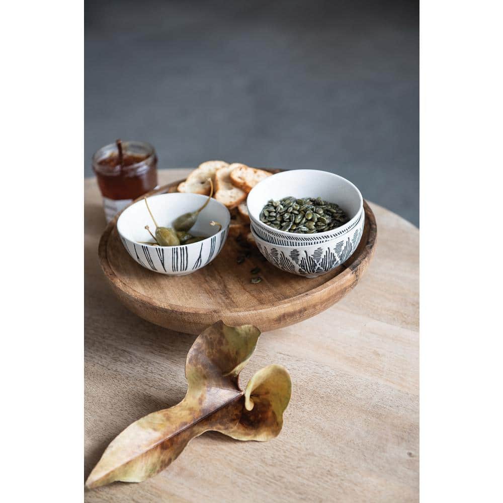 12 in. 0 fl. oz. Natural Brown Mango Wood Footed Cake Stand Serving Bowl - Hercitys